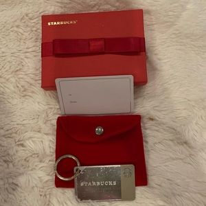 STARBUCKS Sterling Silver Metal Giftcard Keychain